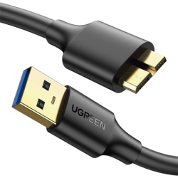 UGREEN 10840 Cable Adaptador USB-A 3.0 a Micro USB 3.0 / 0.5 Metros / Carga y Sincronizacion de Datos / Velocidad de hasta 5 Gbps / Blindaje Interior Multiple / Nucleo de Cobre Estanado de 22 AWG / Co