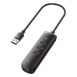UGREEN 10915 HUB USB-A 3.0 4 en 1 | 4 Puertos USB-A 3.0 (5Gbps) | Cable de 25 cm | Indicador Led | Ideal para Transferencia de Datos | Entrada USB-C para alimentar equipos de mayor consumo como discos