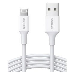 UGREEN 20728 Cable USB-A a Lightning | 1 Metro | Certificado MFi | Carga Rapida 5V/2.4 A| 480 Mbps | PD | Conector C89 | Adecuado para iPhone iPad y iPod | Proteccion Integrada | Caja de ABS | Cubiert