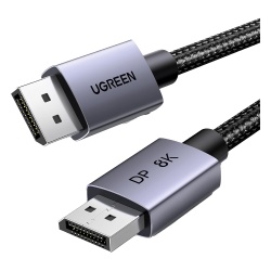 UGREEN 25906 Cable DisplayPort 1.4 | 3 Metros (9.84 Pies) | Resolucion 8K@60Hz | Blindaje Interno Multiple | 3D/HDR+/HDCP | 32.4 Gbps | FreeSync G-Sync | Certificado VESA | Nucleo de Cobre Estanado |