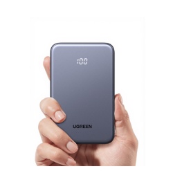 UGREEN 75131B Power bank Ultradelgado 10000mAh / 20W Maximo / Puerto USB-C PD3.0 PPS / Puerto USB-A 22.5W / Bateria Polimero de Litio / Pantalla Digital / Carga Rapida 3 Horas / Protocolos Multiples /