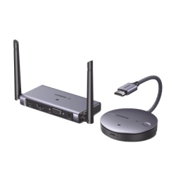 UGREEN 90909A Transmisor y Receptor Inalambrico HDMI | 50m | Salida HDMI y VGA (Simultanea) | Audio 3.5mm | Efecto 3D | Luz Indicadora LED | Clic and Go | Senal Estable | Amplia Compatibilidad | Conec