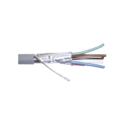 VIAKON 9290 Cable Calibre 22 CMR 6 Conductores Blindado 305 Metros (1000 Pies) Color Gris