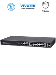VIVOTEK VIV096004 VIVOTEK AW-GEV-264B-370 - Switch PoE Administrable con 24 puertos PoE GE RJ45 2 puertos GE SFP 30W por puerto 370W Totales VIVOCAM WEB Smart 52Gbps y proteccion 6KV.