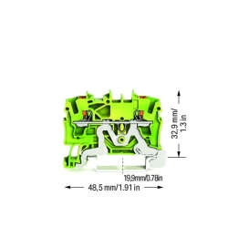WAGO 2202-1207: borna de tierra de 2 conductores, 2.5 mm², con botón y Push-in CAGE CLAMP® - Img 3