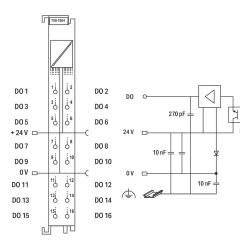 WAGO 750-1504: módulo de salida digital de 16 canales, 24 VDC, 0.5 A por canal, Push-in CAGE CLAMP® - Img 4