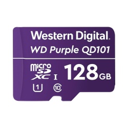 Western Digital (WD) WD128MSD Memoria microSD de 128 GB PURPLE Especializada Para Videovigilancia 10 VECES MAYOR DURACION 3 ANOS DE GARANTIA