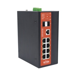WI-TEK WI-PMS310GF-ALIEN-I Switch Industrial Administrable Gigabit con 2 Puertos PoE bt + 6 Puertos PoE af/at o 24 V Pasivo + 2 SFP Gigabit 240 W
