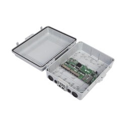 WI-TEK WI-PS310GFR-O Switch WISP/FTTx con 7 puertos PoE inverso de 24V Pasivo (PoE in) 1 puerto PoE out de 24V + 2 SFP Integrado con Gabinete NEMA IP67 para exterior