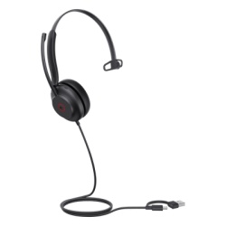 YEALINK UH35-MONO-TEAMS-USB-C/A Diadema USB Yealink UH35 Mono Teams con Cancelacion Activa de Ruido con 2 Microfonos y Busylight Automatico