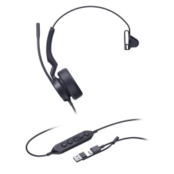YEALINK UH44-MONO-TEAMS-USB-C/A Diadema Alambrica Yealink UH44 Mono USB-C/A Certificada con Microsoft Teams