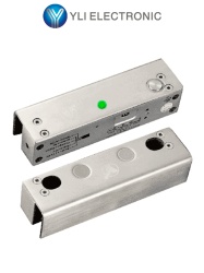 YLI 73038 YLI YB500ULED - Cerradura Electrica de Perno Soporta 1000 Kg de Fuerza de Sujecion Indicador LED para Puerta de Vidrio Sin Marco 12 VDC con Retardo de Tiempo Ajustable