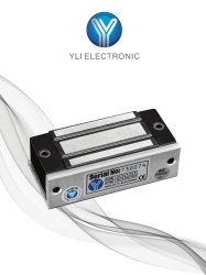 YLI 74111 YLI YM60 - Cerradura Magnetica para Control de Acceso / Fuerza de Sujecion 60 Kg o 120 Lb / 12 VDC / Para puertas de madera vidrio y metalicas / Uso interior / Compatible con Soporte MBK70Z
