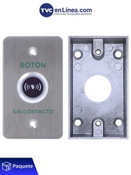 YLI ELECTRONIC YLE0760012 YLI KITISK841BLED800AM - Paquete con Boton de Salida sin Contacto y Caja de Montaje Metalicos para Instalacion Segura