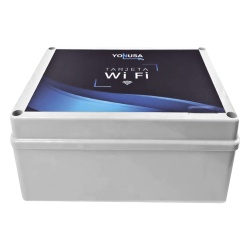 YONUSA TARJET-WIFI-LITE Modulo WIFI LITE con gabinete para uso en Energizadores YONUSA / Aplicacion sin costo / Boton de Panico/ 1 Salida Proposito General