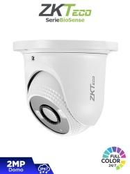 ZKTECO ZKT0040013 ZKTECO ES-852B31C-S2-C-MI-S Camara IP Domo Full Color de 2 MP Serie BioSense Lente 2.8 mm Microfono Integrado Video Analitico IVA Vision nocturna a color hasta 30 m PoE IP67