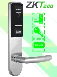 ZKTECO ZKT062014 ZKTECO LH3000R - Cerradura Derecha para Hotel con Tecnologia Mifare 13.56 MHz Compatible con Puertas de 40 a 55 mm de Grosor 2 Pestillos de Seguridad Fabricada en Acero Inoxidable