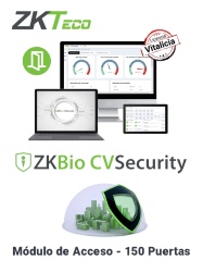 ZKTECO ZKT0740119 ZKTECO ZKBIOCVACP150 - Licencia Vitalicia para 150 Puertas en Control de Acceso BioCVSecurity / Hasta 30 000 Usuarios / 2 000 Departamentos