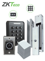 ZKTECO ZKT0750002 ZKTECO SA40KIT - Control de acceso KIT - Kit de acceso autonomo solucion para una puerta que incluye: 1 SA40 Control de Acceso / 1 Electroiman LM1802 300Lbs / 1 Boton de salida TLEB