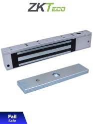 ZKTECO ZKT0850002 ZKTECO LM200LED - Cerradura Magnetica para Uso Interior Fuerza de Sujecion 200kg 12/24 VCC Fail Safe Compatible con Puertas de Madera Vidrio y Metalicas