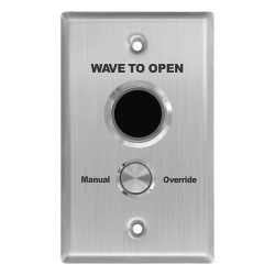 AccessPRO APB2BL Boton de Salida Doble con Aro Iluminado/ IP65 / Diseno Estetico / Temporizador y Distancia Ajustable / Boton Sin Contacto y Boton de Contacto en uno solo