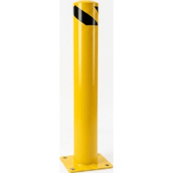 AccessPRO XB-114-1000 Bolardo Fijo de Acero / Diámetro 114 mm / Altura 1000 mm (3.28 ft) / Grosor de Pared 2 mm / Base Soldada 150 x 150 mm / Pintura en Polvo