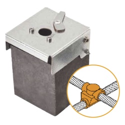 APLICACIONES TECNOLOGICAS AT-W40/W40/XS Molde de Grafito Horizontal Union en Cruz / Cable 4/0 AWG (120 mmÂ²) / 50 Soldaduras / Acero Electrogalvanizado / Normativa UNE 21186
