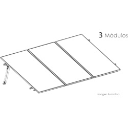 BASEL KITBASEL1X3 Kit Montaje Solar / 3 Módulos / Inclinación 10° / 645 W / Viento 170 km/h / Configuración 1x3