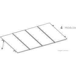 BASEL KITBASEL1X4 Kit de Montaje Solar / Arreglo 1x4 / Inclinación 10° / Módulo 645 W / Viento 170 km/h / Losa Plana
