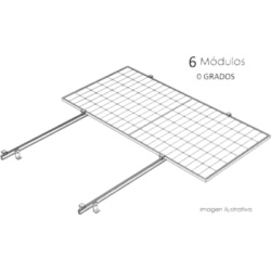 BASEL KITBASEL1X6A0 Sistema de Montaje Fotovoltaico / 6 Módulos / Inclinación 0° / Viento 170 km/h / 645 W / 20 m²