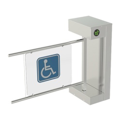 CAME 705-EN-1 Torniquete De Cortesia Motorizado / Acabado En Acero Inoxidable Con Hoja de Acrilico / Bidireccional / Compatible con Cualquier Control De Acceso de Contacto Seco