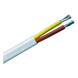 COBRA WIRE & CABLE B7W12T-20-250 Rollo de cable plano grado marino calibre 12 de 2 conductores (rojo y amarillo) de 250 pies (76.2m).
