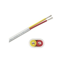 COBRA WIRE & CABLE B7W16T-20-250 Rollo de cable plano grado marino calibre 16 de 2 conductores (rojo y amarillo) de 250 pies (76.2 m).