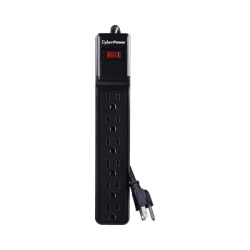 CYBERPOWER CSB6012 Multicontacto Con Supresor de Picos Voltaje de Entrada 125 Vca NEMA 5-15P Con 6 Salidas NEMA 5-15R 1200 Joules