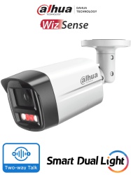 DAHUA DHT0030187 DAHUA IPC-HFW2549TL-S-PV -Camara IP Bullet de 5 Megapixeles/ Iluminador Dual y Disuasion Activa/ Sirena y Estrobo/ Lente de 2.8 mm/ 111 Grados de Apertura/ WizSense/ 30 Metros de IR y