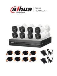 DAHUA DHT0260002 DAHUA KITXVR1B08- I8-B1A21- Kit de 8 Canales 2 Megapixeles DVR Cooper-I WizSense Con IA H.265 8 Camaras B1A21 1080p 8 Canales 2 IP o Hasta 10 Canales IP 4 Canales SMD Plus Busqueda d
