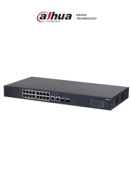 DAHUA DHT3720045 DAHUA DH-CS4220-16GT-135 Switch Poe de 16 Puertos Gigabit/ Poe Inteligente/ Puerto Rojo de 90W/ 135 Watts Totales/ 2 Puertos SFP/Poe Watchdog/ Switching 40 Gbps/ Proteccion de Descarg