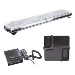 ECCO 12TR48KIT130C Kit de Sirena Vehicular H2 Covert Bocina ultradelgada y Torreta 48" Serie 12 con 130 LED dual color rojo/azul/claro/ambar ideal para equipar unidades de policia
