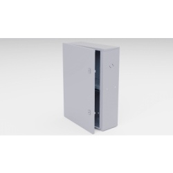 EPCOM INDUSTRIAL GBP02 Gabinete para instalacion de 2 Baterias Fabricado en Lamina Galvanizada Accesorios para poste (No incluidos)