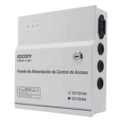 EPCOM POWERLINE AC-PS-T12-05 Fuente de Alimentación Regulada / 11-15 Vcc / 5 A / Respaldo con Batería Externa / Temporizador 0-45 s / Entrada Universal 96-264 Vca