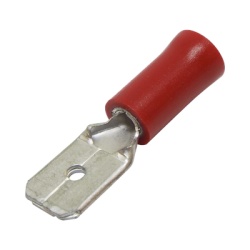 EPCOM POWERLINE AE51242 Terminal tipo macho aislada / 22 - 16 AWG / Rojo / Paquete de 25 piezas.