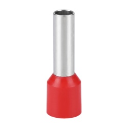 EPCOM POWERLINE E1012 Conector Ferrule / 6 AWG (10 mm²) / Conductor Latón Estañado / Aislamiento PVC Rojo / 25 Piezas