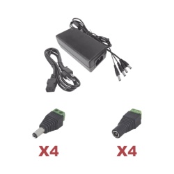 EPCOM POWERLINE K2PLK12DC4CH Kit de Fuente de Poder / 12 VCC / 5 A / 4 Canales / 110-220 VCA / 0.38 x 0.20 x 0.11 pies