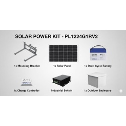 EPCOM POWERLINE PL1224G1RV2 Kit Solar PoE Pasivo 24 Vcc / Panel 130 W / Batería 120 Ah / Autonomía 48 h / 12 Vcc / 427 pies - Img 2