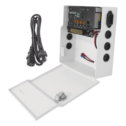 EPCOM POWERLINE PLK12DC4ABK Fuente de Poder Profesional / 12 Vcc @ 5 A Totales / 4 Canales 2 A Máx. / Entrada Universal 96-264 Vca / Batería de Respaldo 12 Vcd