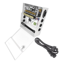 EPCOM POWERLINE PLK12DC8ABK Fuente de Poder con Respaldo de Batería / 11-15 Vcc / 10 A / 9 Salidas / Entrada 96-264 Vca / Protección de Batería 10.5 V
