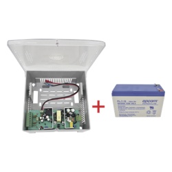EPCOM POWERLINE PS12DC4PBK/K Fuente de Alimentación con Batería de Respaldo / 4 Salidas 1.25 A / Salida Ajustable 11-15 VCC 5 A / Entrada Universal 96-264 VCA / Batería AGM 12 V 7 Ah