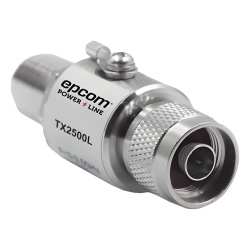 EPCOM POWERLINE TX-2500-L Protector de Línea Coaxial, tipo tubo de gas y paso de C.D., para 0-2.5 GHz, 750W y 0.2 dB de Perdida por Inserción