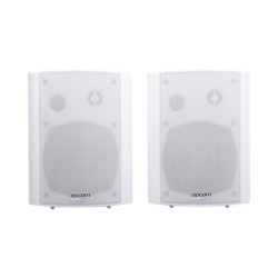 EPCOM PROAUDIO SF-775AW Altavoces Amplificada de Montaje en Pared 5"+1.5" | RMS 20W@8ohms y Pasivo 20W | Material ABS | Reja Metalica | Bracket de Metal | Color Blanco