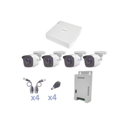 EPCOM PROFESSIONAL KESTXLT4BW KIT TurboHD 1080 Lite / DVR 4 Canales / 4 Camaras Bala (exterior 2.8 mm) / Transceptores / Conectores / Fuente de Poder Profesional